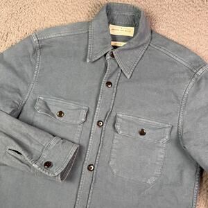 Imogene and Willie Griffin Work Shirt Mens Small Blue Flannel Shacket Chamois
